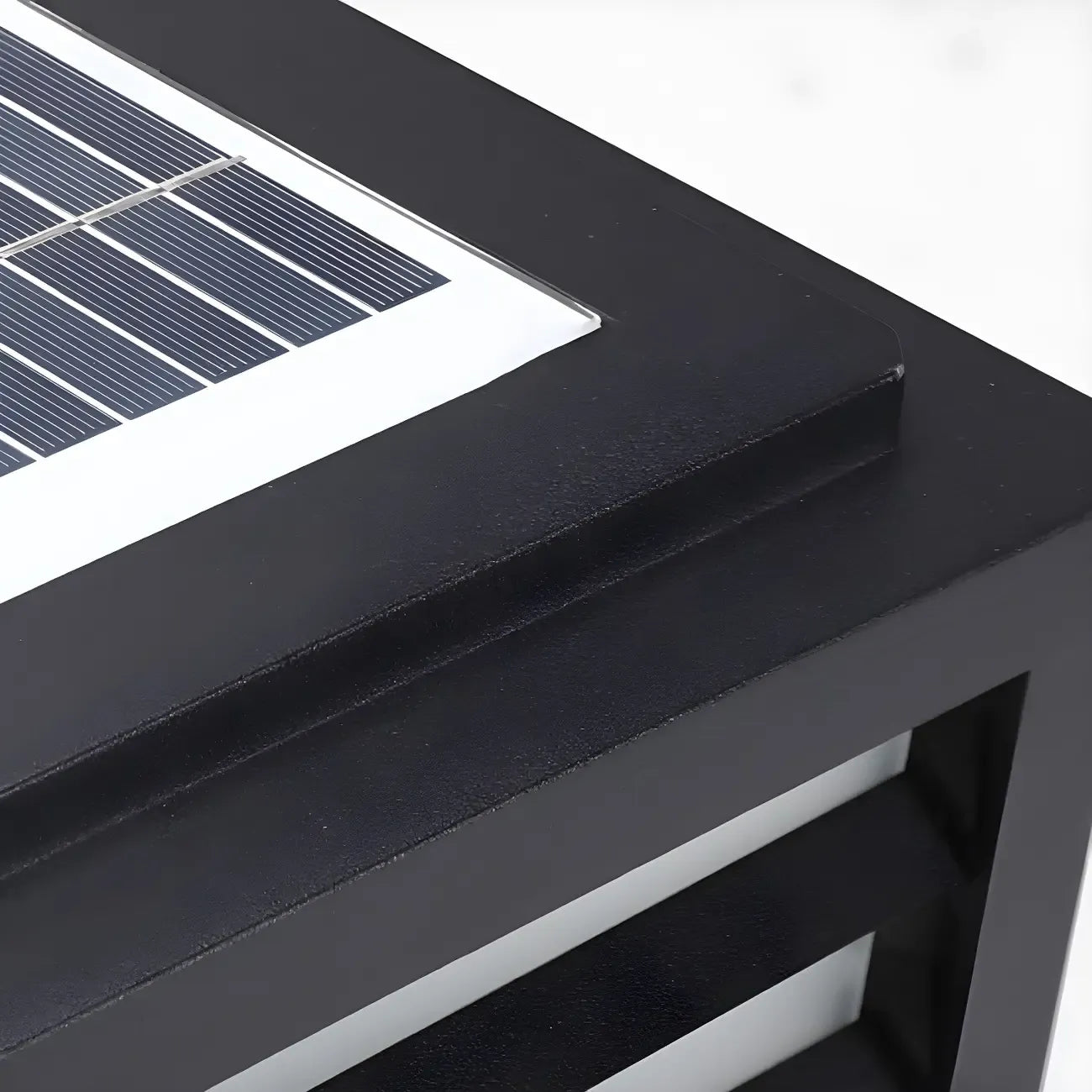 Black Rectangle Solar LED Outdoor Post Lights