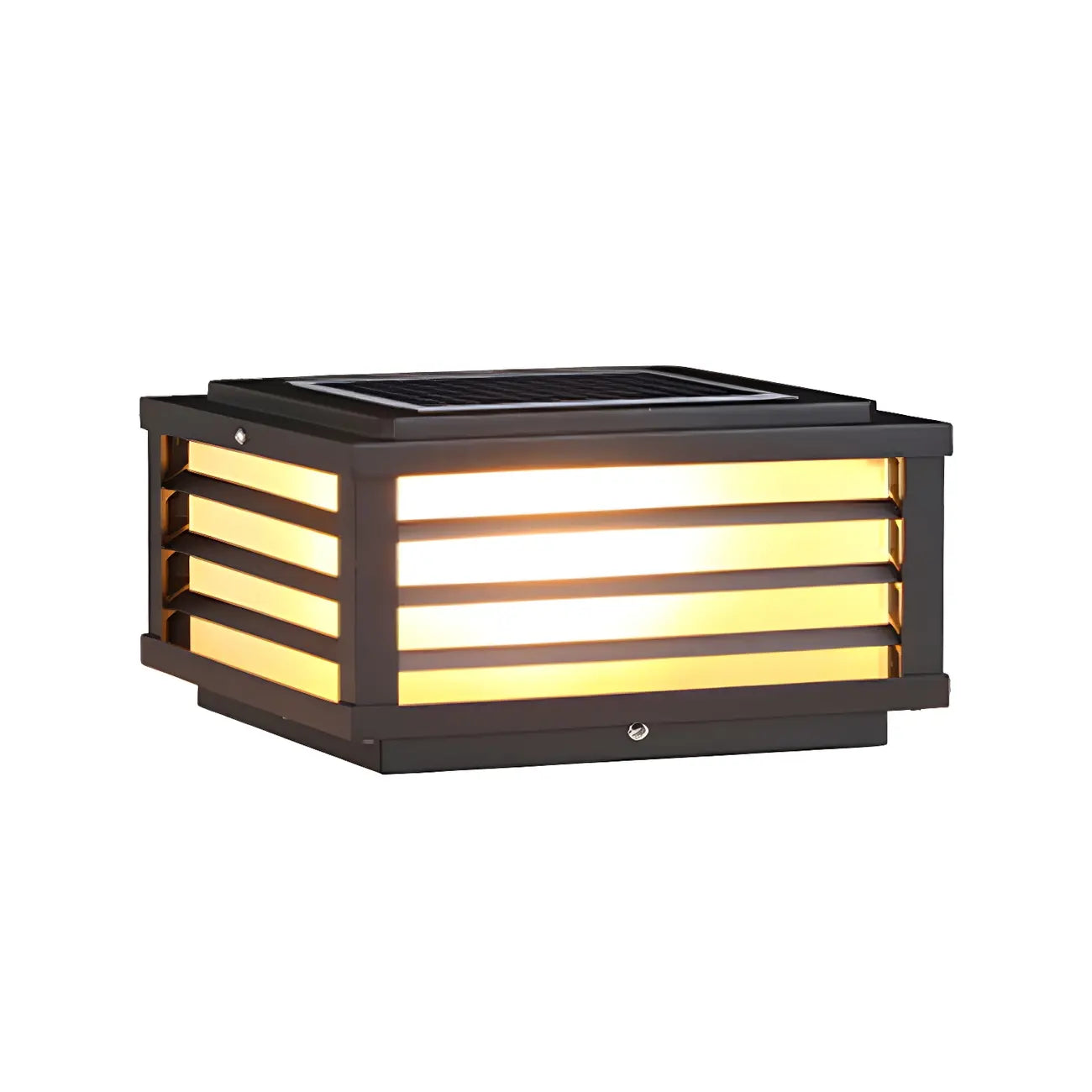 Black Rectangle Solar LED Outdoor Post Lights