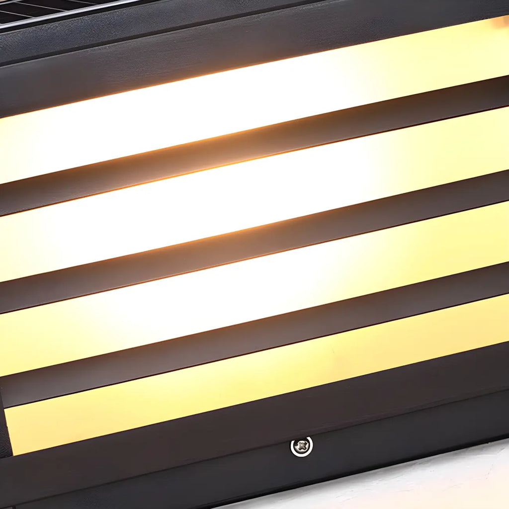 Black Rectangle Solar LED Outdoor Post Lights
