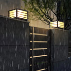 Black Rectangle Solar LED Outdoor Post Lights