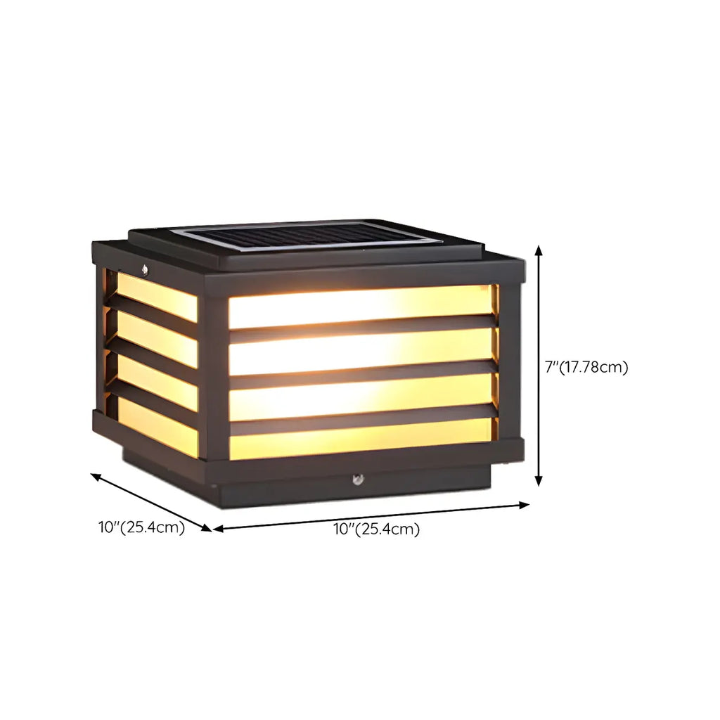 Black Rectangle Solar LED Outdoor Post Lights
