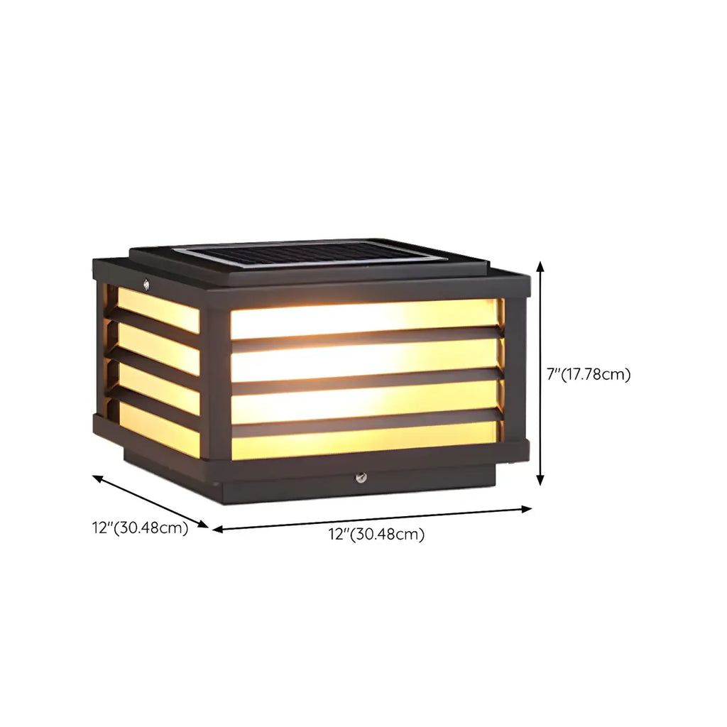 Black Rectangle Solar LED Outdoor Post Lights