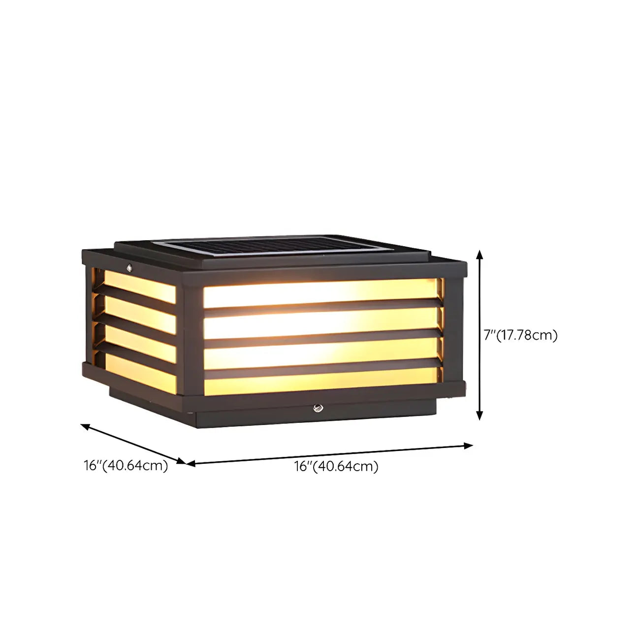 Black Rectangle Solar LED Outdoor Post Lights