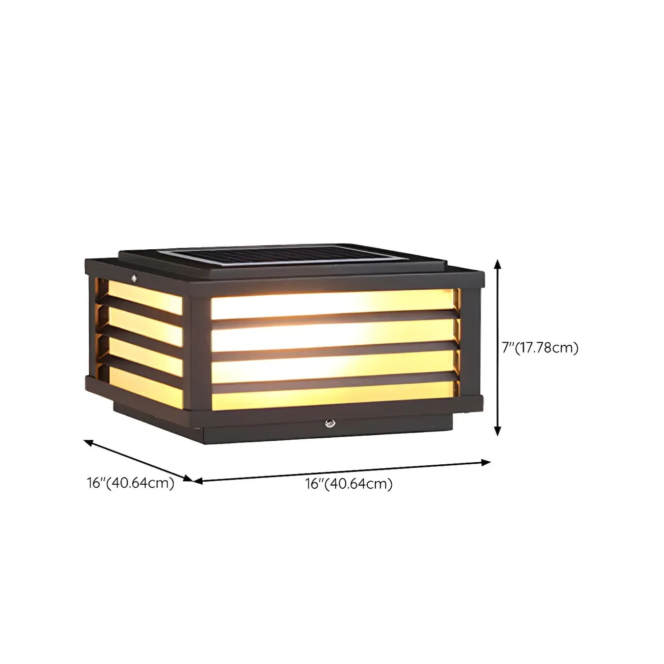 Black Rectangle Solar LED Outdoor Post Lights