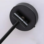 Black Metal Swing Arm Wall Light with Wood Shade