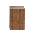 Rustic Square Distressed Wood Side Table with Open Storage