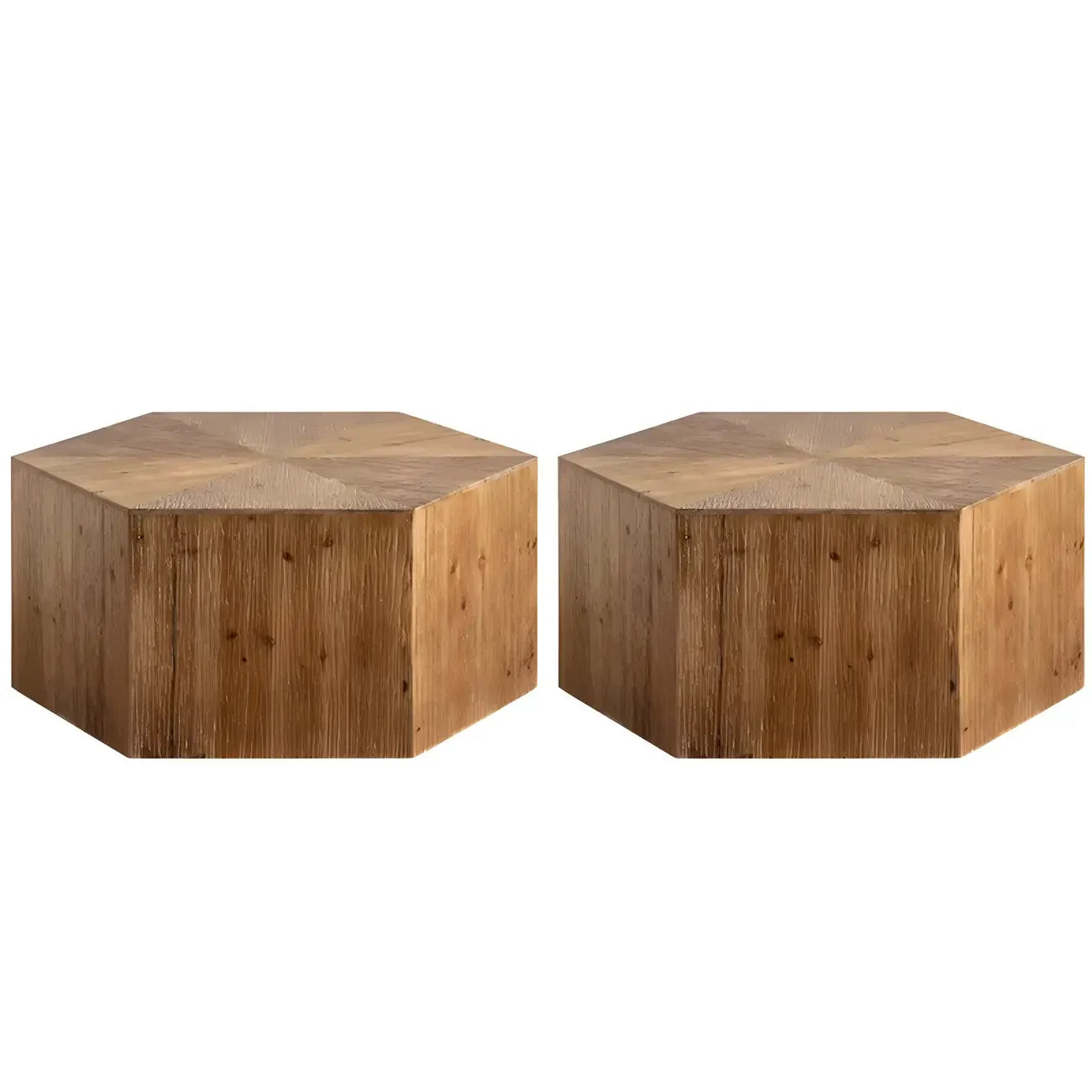 Rustic Square Distressed Wood Side Table with Open Storage