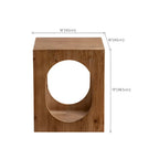 Rustic Square Distressed Wood Side Table with Open Storage