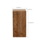Rustic Square Distressed Wood Side Table with Open Storage