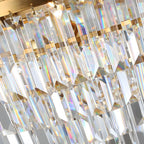 Gold Crystal Cylinder Tier Circle Chandelier