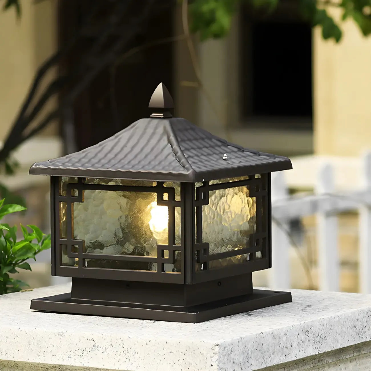 Oriental Traditional Black Solar Outdoor Post Lights