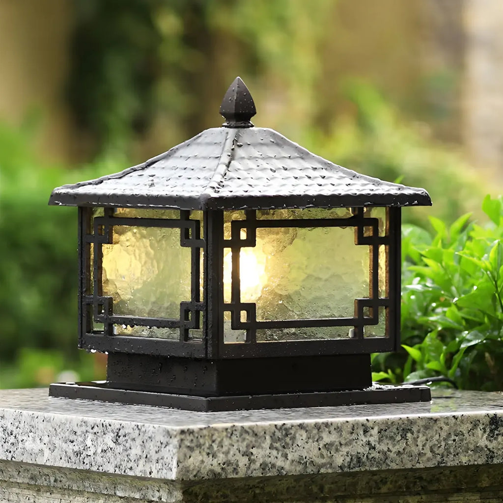 Oriental Traditional Black Solar Outdoor Post Lights