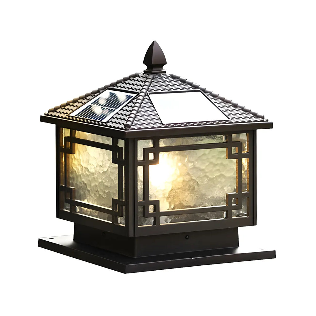 Oriental Traditional Black Solar Outdoor Post Lights