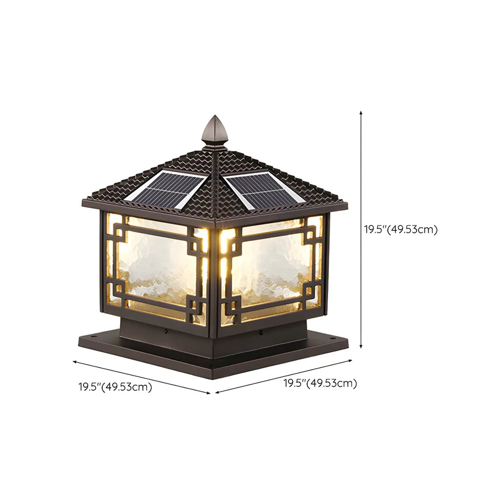 Oriental Traditional Black Solar Outdoor Post Lights
