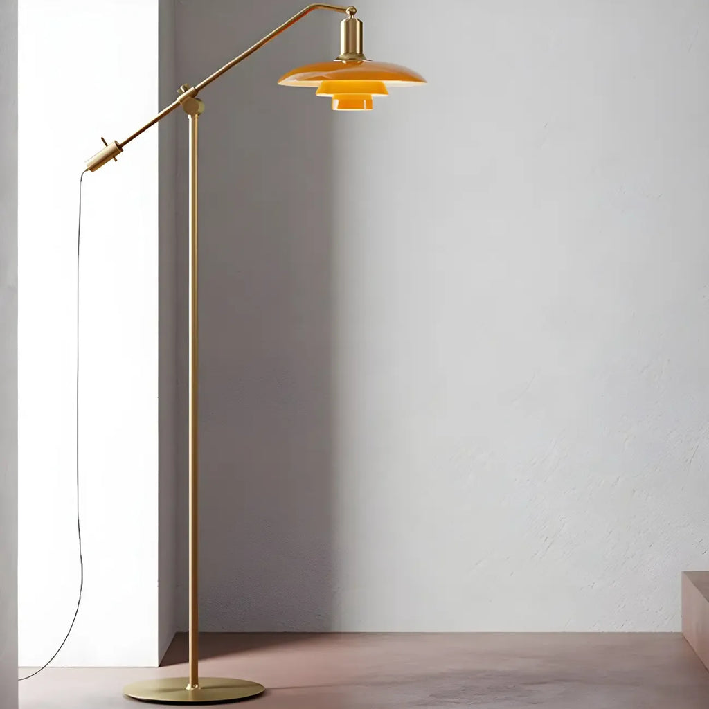 Standing Gold Floor Lamp with Balance Arm for Living Space