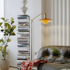Standing Gold Floor Lamp with Balance Arm for Living Space