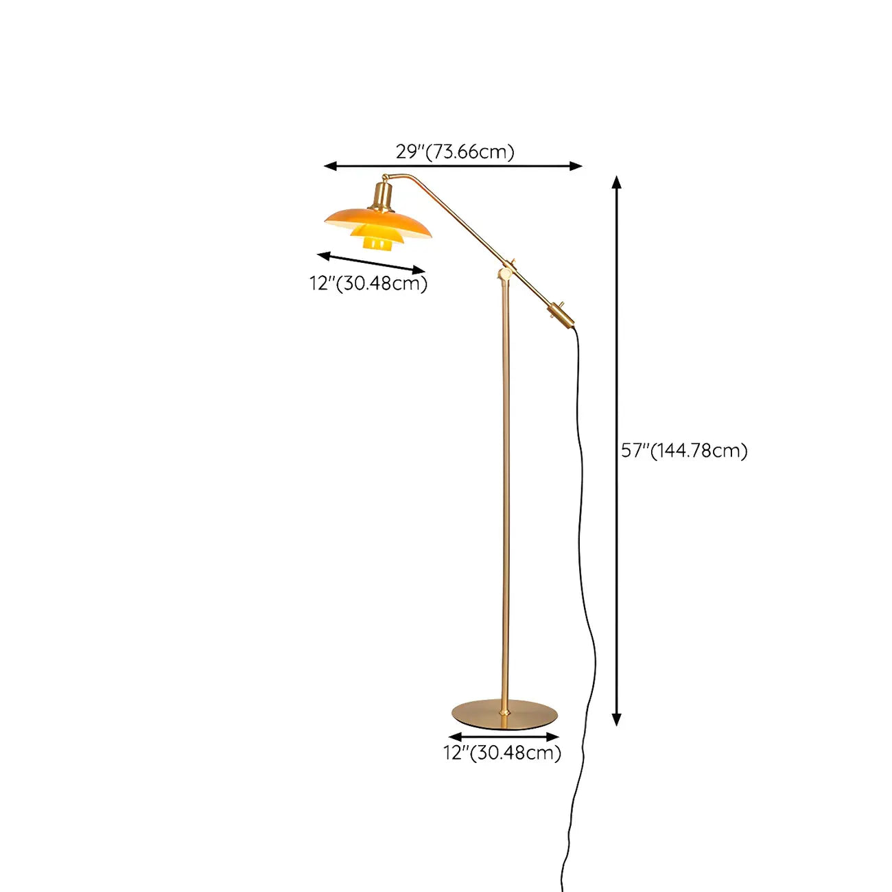 Standing Gold Floor Lamp with Balance Arm for Living Space