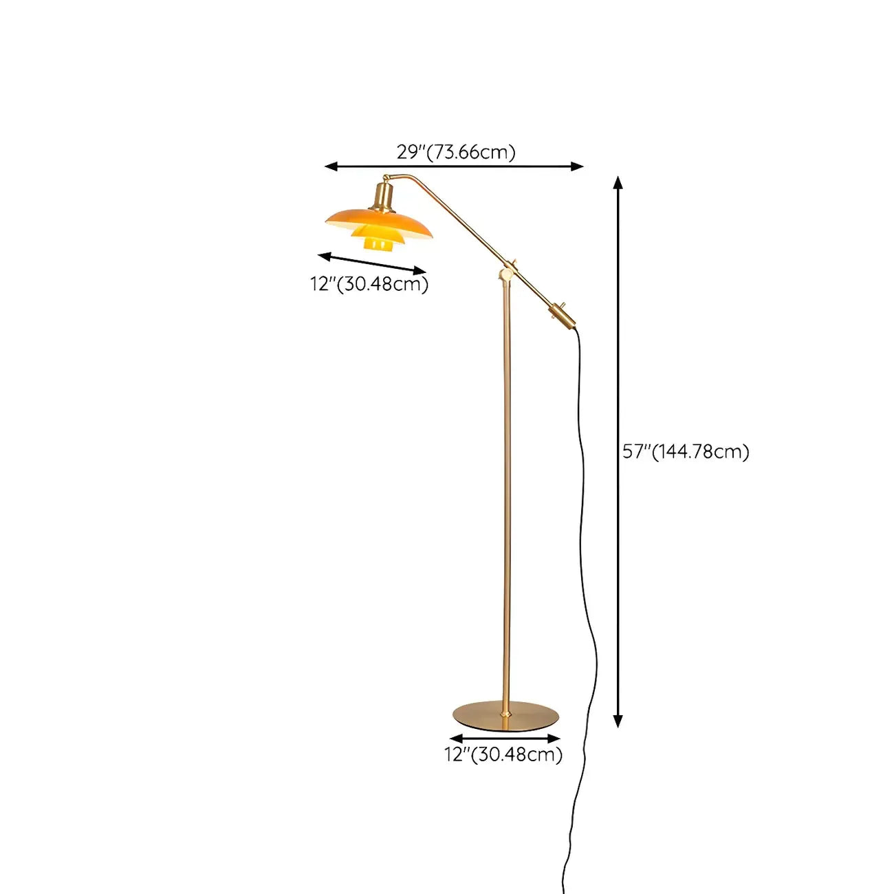 Standing Gold Floor Lamp with Balance Arm for Living Space