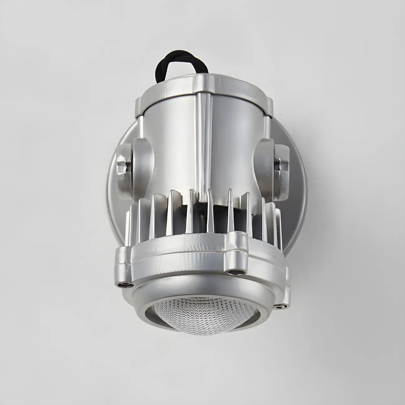 Industrial Metal Silver Prismatic Glass Swing Arm Wall Light