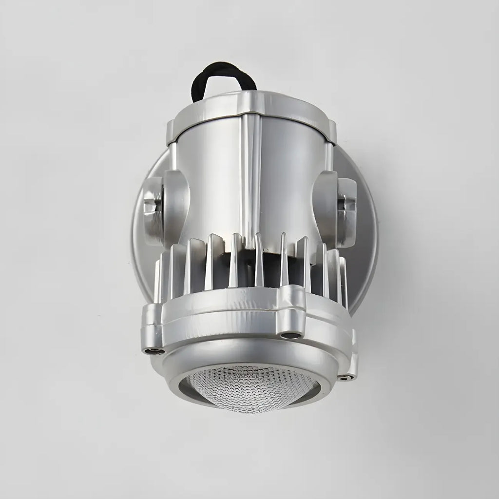 Industrial Metal Silver Prismatic Glass Swing Arm Wall Light