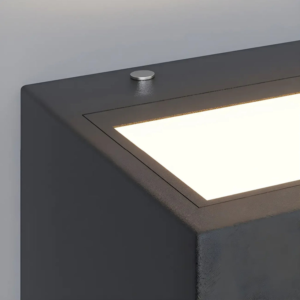 Modern Metal Black Rectangle Outdoor Wall Light