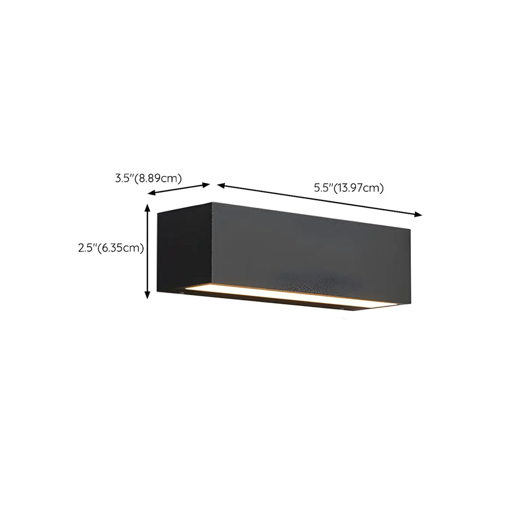 Modern Metal Black Rectangle Outdoor Wall Light