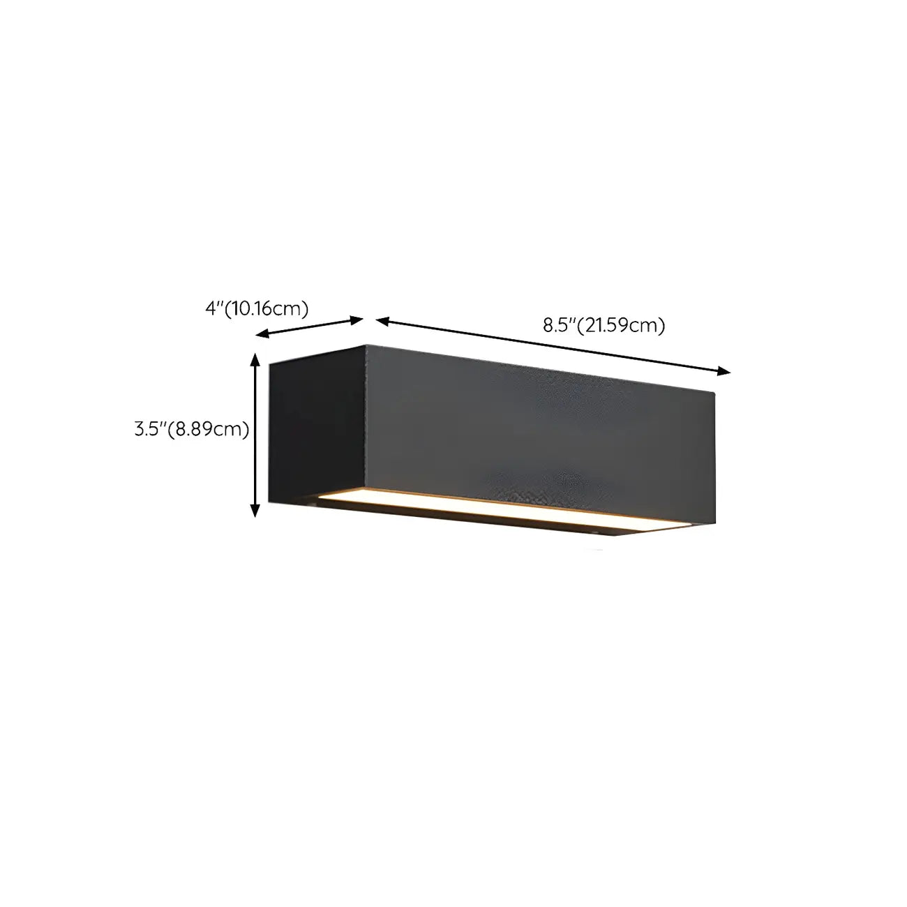 Modern Metal Black Rectangle Outdoor Wall Light