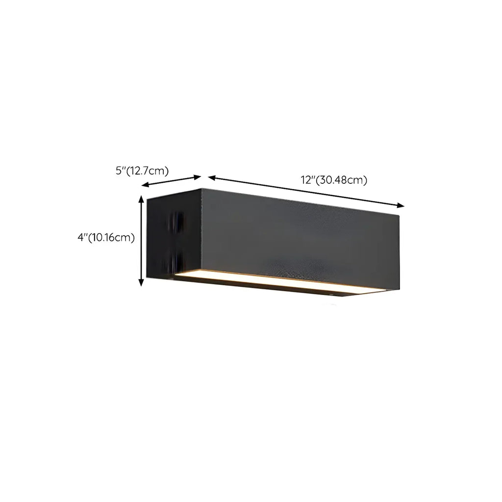 Modern Metal Black Rectangle Outdoor Wall Light