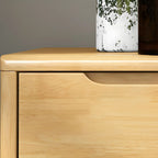 Narrow Rubberwood Natural Finish Double Dresser for Bedroom
