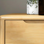Narrow Rubberwood Natural Finish Double Dresser for Bedroom
