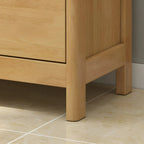 Narrow Rubberwood Natural Finish Double Dresser for Bedroom