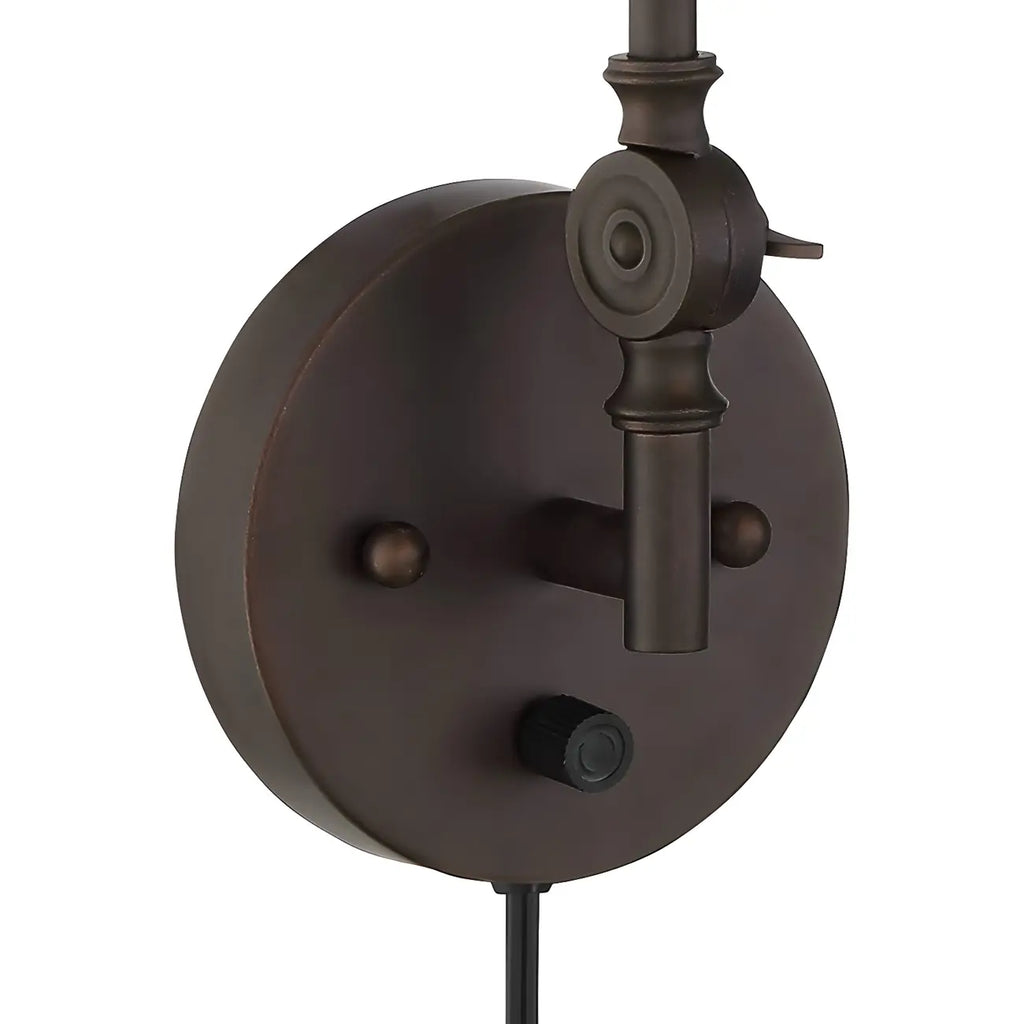 Vintage Metal Black Swing Arm Cone Shade Wall Light