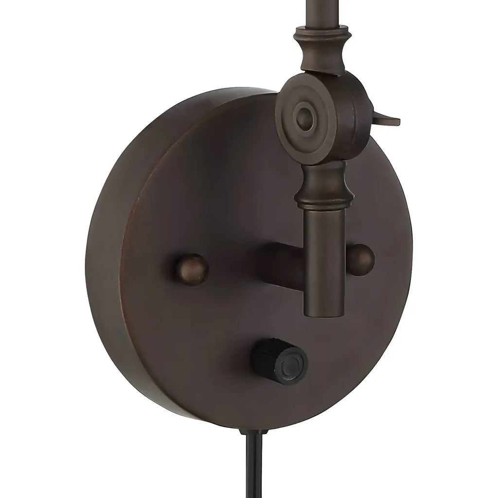 Vintage Metal Black Swing Arm Cone Shade Wall Light
