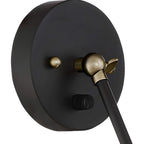 Vintage Metal Black Swing Arm Cone Shade Wall Light