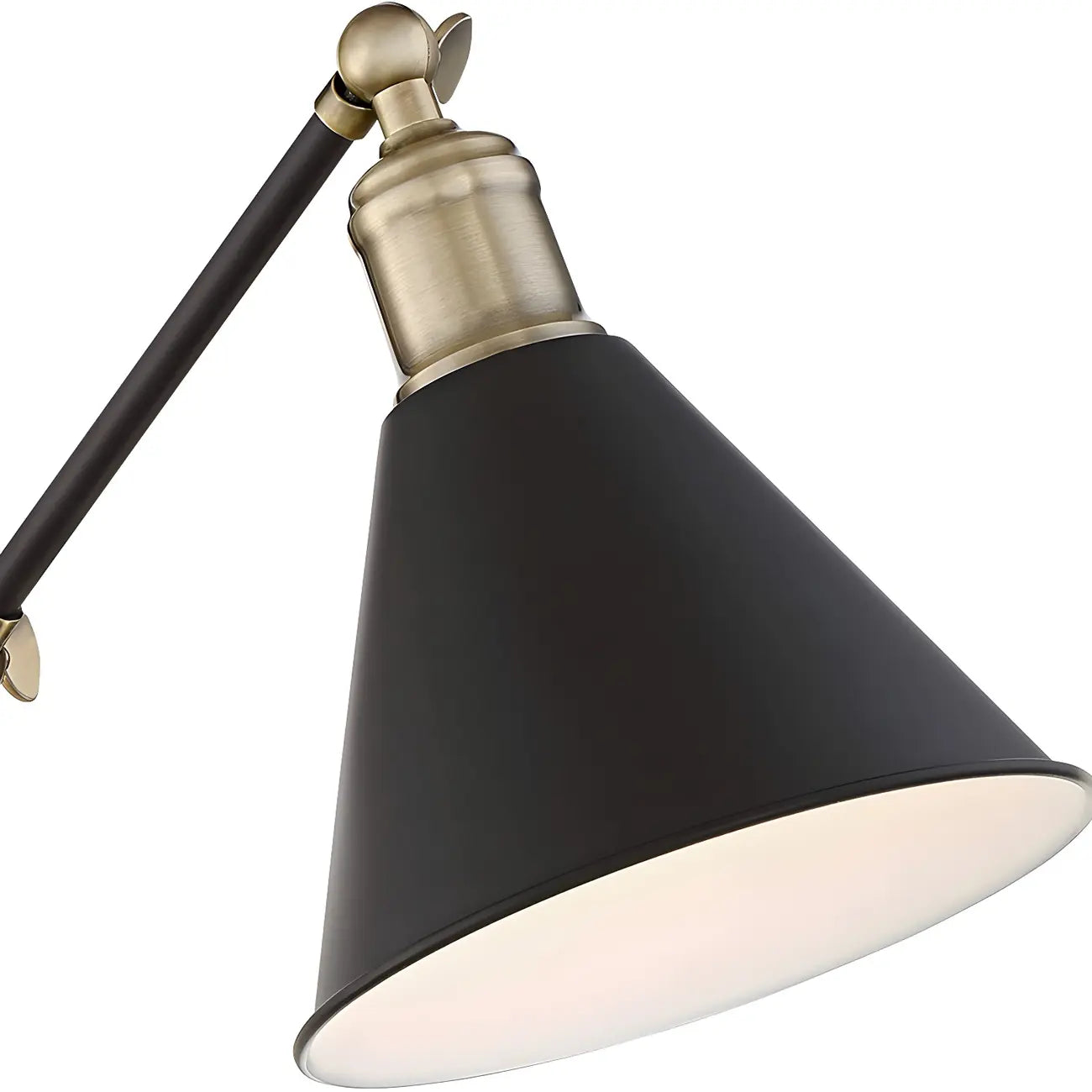 Vintage Metal Black Swing Arm Cone Shade Wall Light