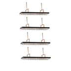 Elegant Black Hanging Wine Rack with Glass Holder