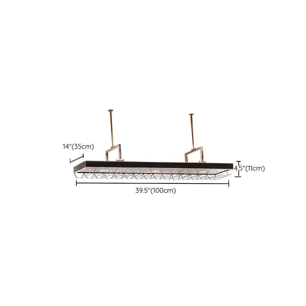 Elegant Black Hanging Wine Rack with Glass Holder