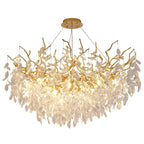 Elegant Gold Branch Crystal Chandelier Adjustable Height