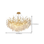 Elegant Gold Branch Crystal Chandelier Adjustable Height