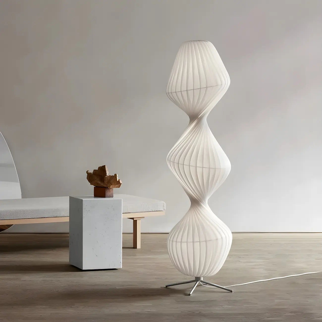 Unique Fabric Plug-In Lights Floor Lamp for Living Spaces