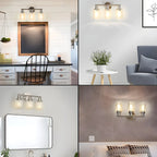 Classic Silver Tube Vanity Lights with Glass Shade for Bathroom