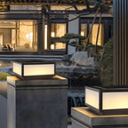 Simple Flat Solar Cubic Outdoor Post Lights