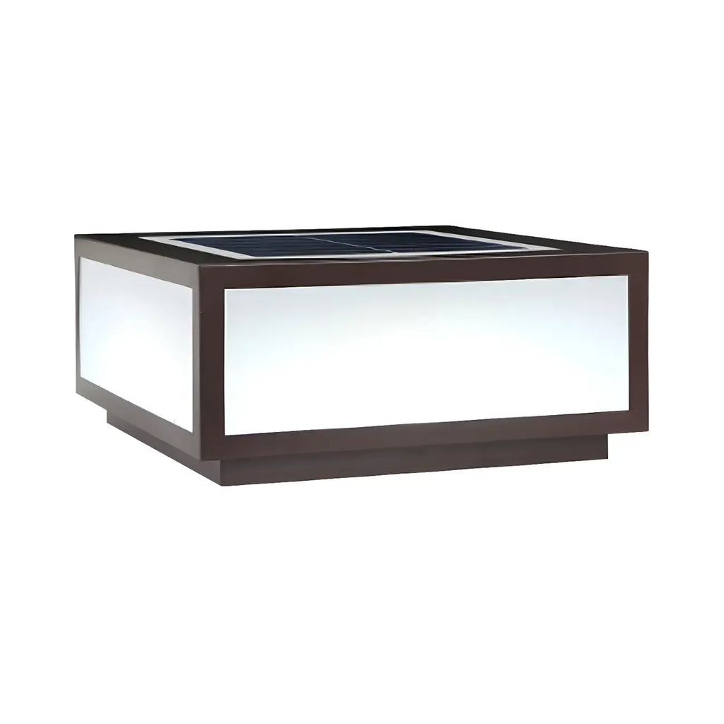 Simple Flat Solar Cubic Outdoor Post Lights
