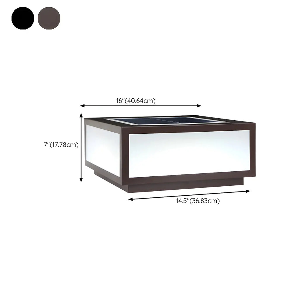Simple Flat Solar Cubic Outdoor Post Lights