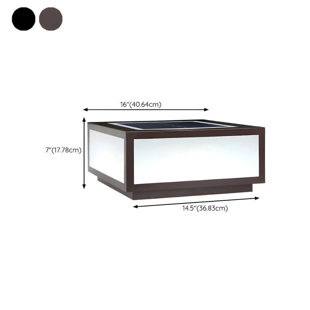 Simple Flat Solar Cubic Outdoor Post Lights