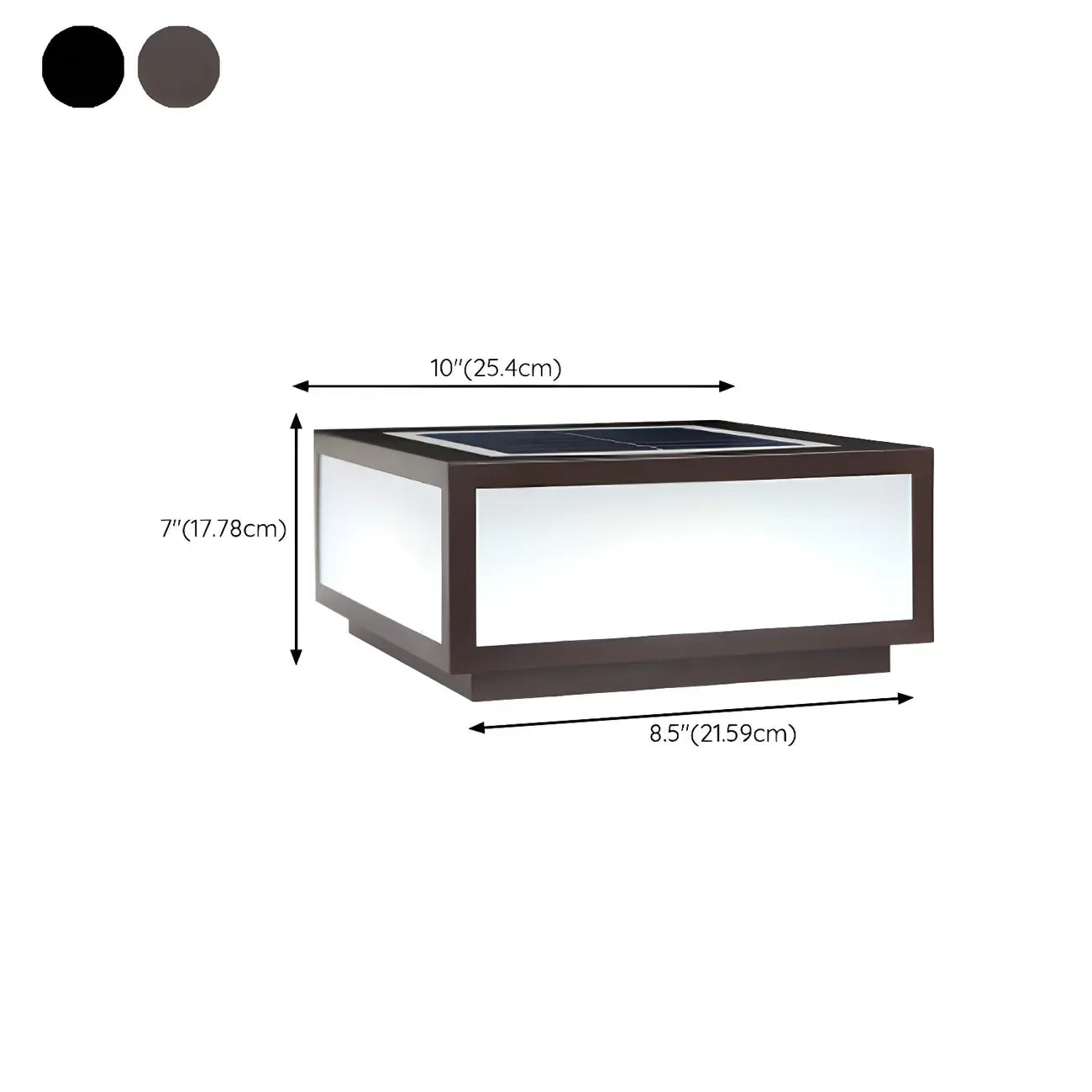 Simple Flat Solar Cubic Outdoor Post Lights