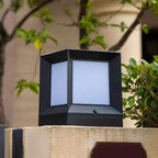 Minimalist Metal Black Square Outdoor Post Cap Light