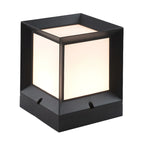 Minimalist Metal Black Square Outdoor Post Cap Light