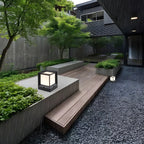 Minimalist Metal Black Square Outdoor Post Cap Light