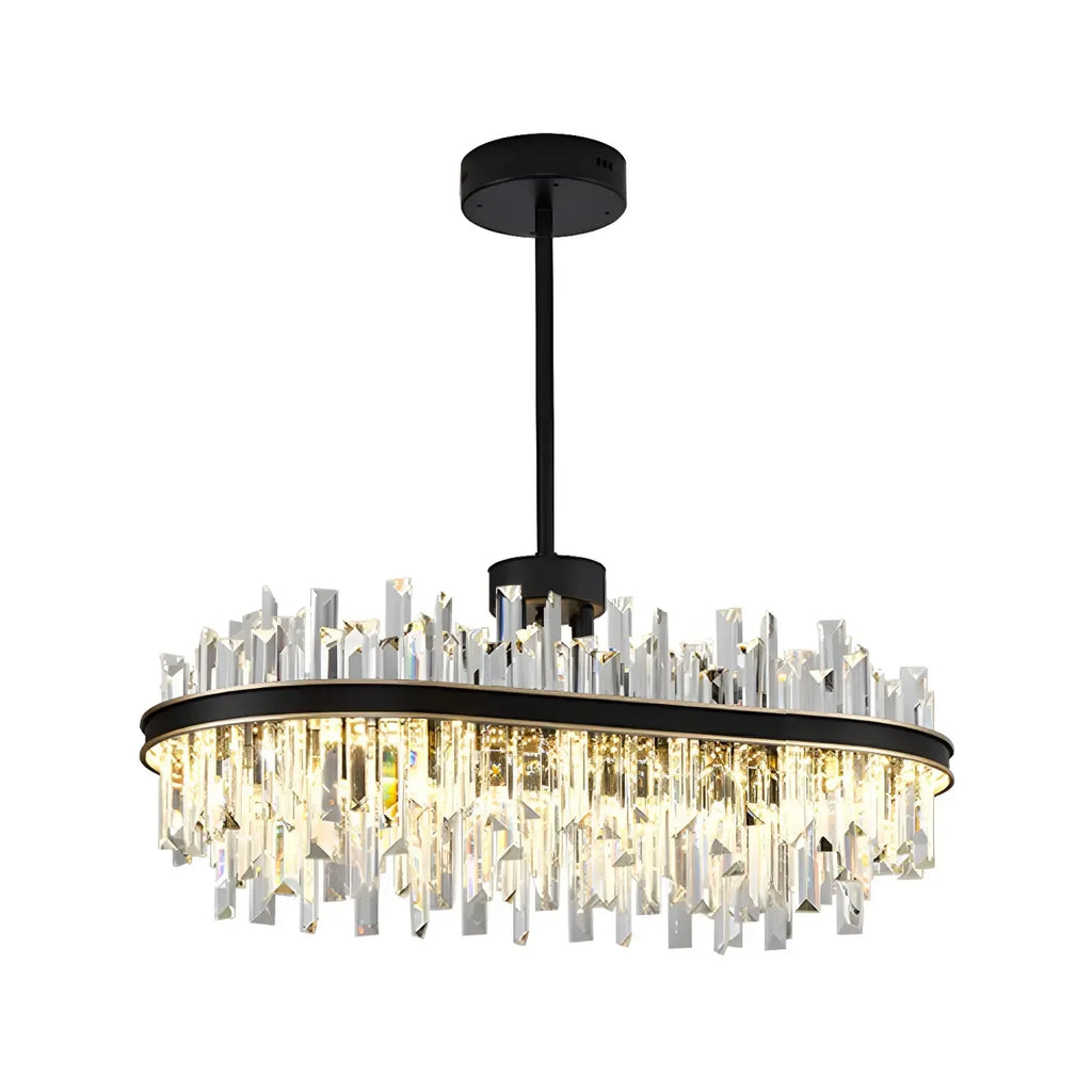 Modish Modern Black Crystal Island Pendant Light
